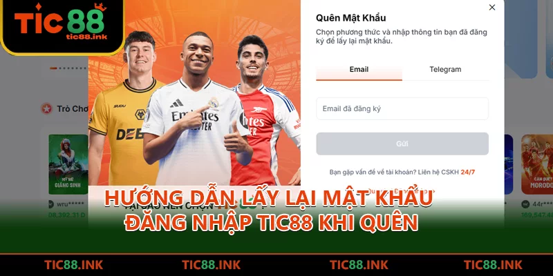 Hướng dẫn lấy lại mật khẩu đăng nhập TIC88 khi quên